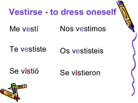 conjugation for vestirse|vestirse mandato chart.